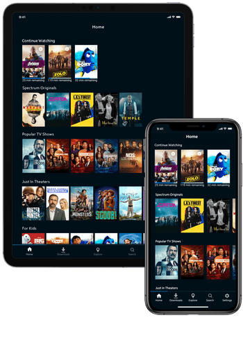 Screenshots of Spectrum Access app on mobile phone and tablet